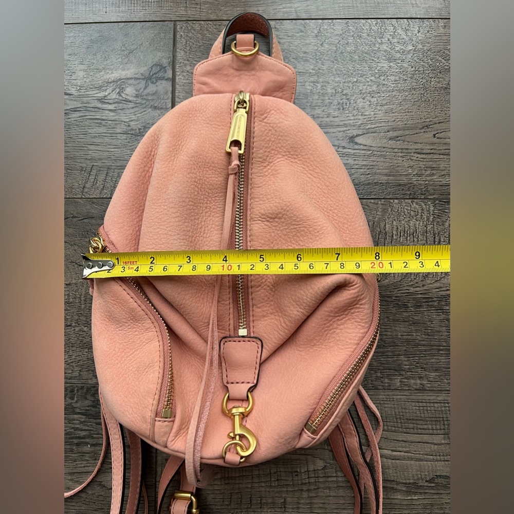 Rebecca Minkoff mini Julian suede peach backpack - Picture 7 of 11
